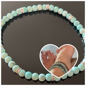 Nopinchy Turquoise & Silver No Pinch Anklet
